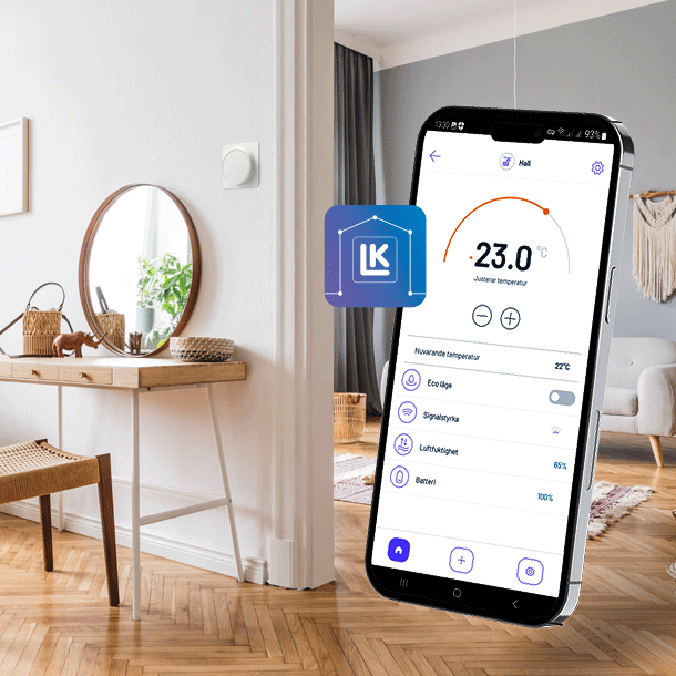 LK Arc on varustettu verkkoyhteydellä, joten voit ohjata lattialämmitystäsi mistä tahansa 