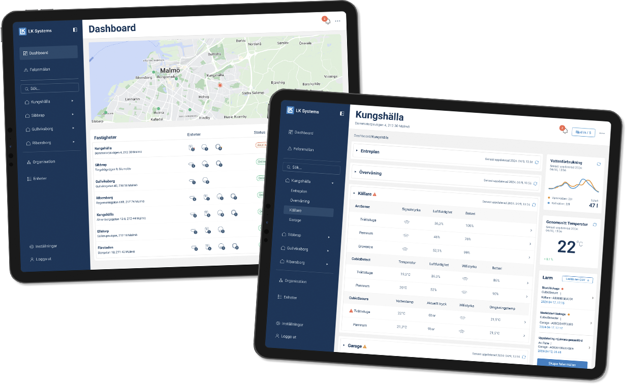 ipad som visar LK IoT-portal