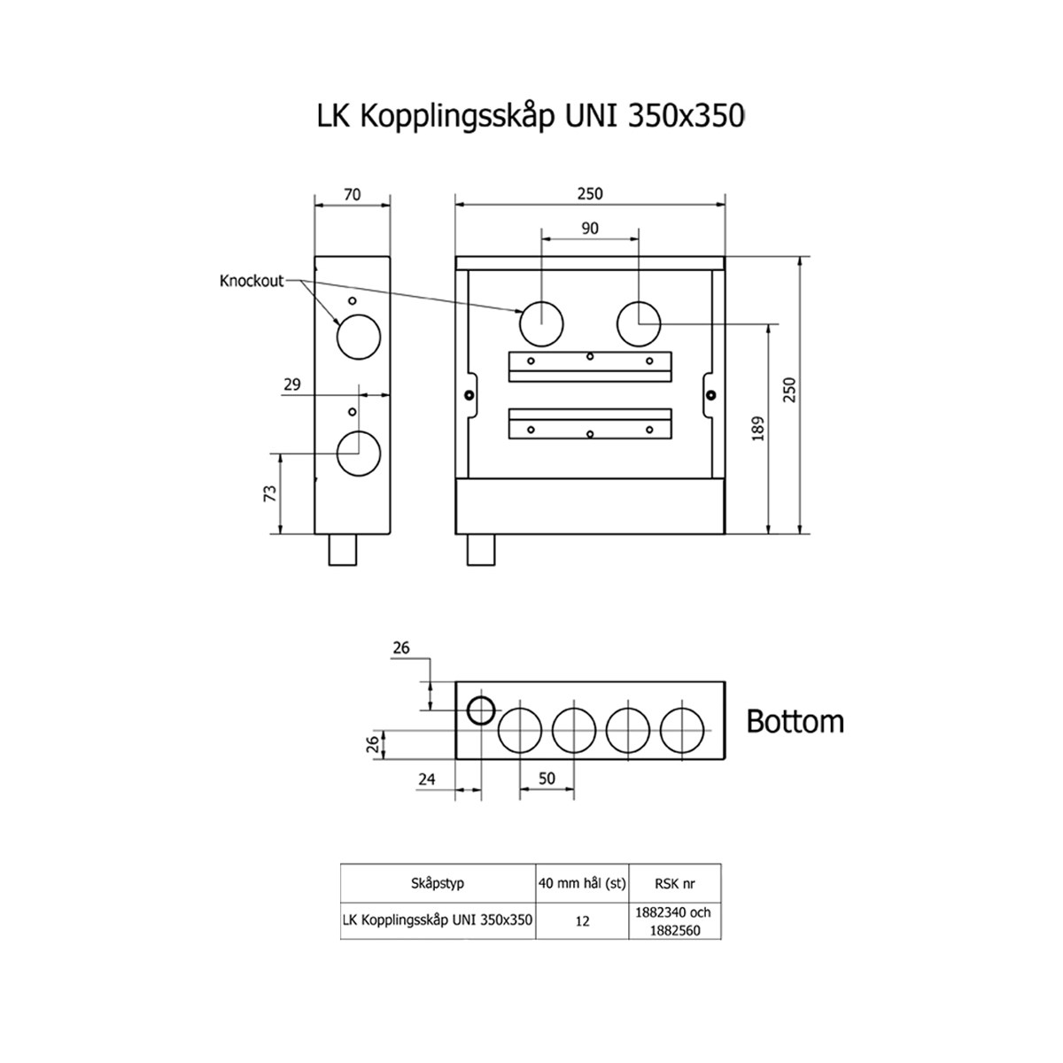 LK Kopplingsskåp UNI 350x350