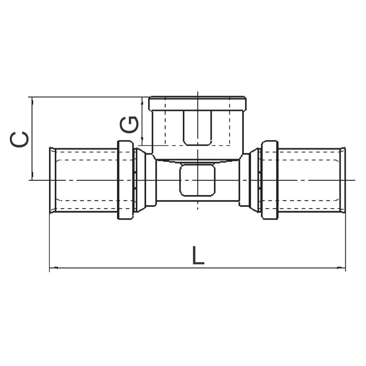 LK PressPex T-koppling inv gg avstick